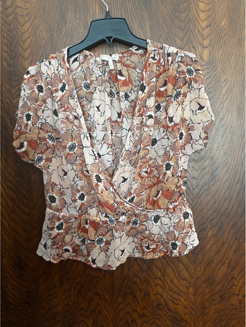 Joie Floral Silk Wrap Blouse XS